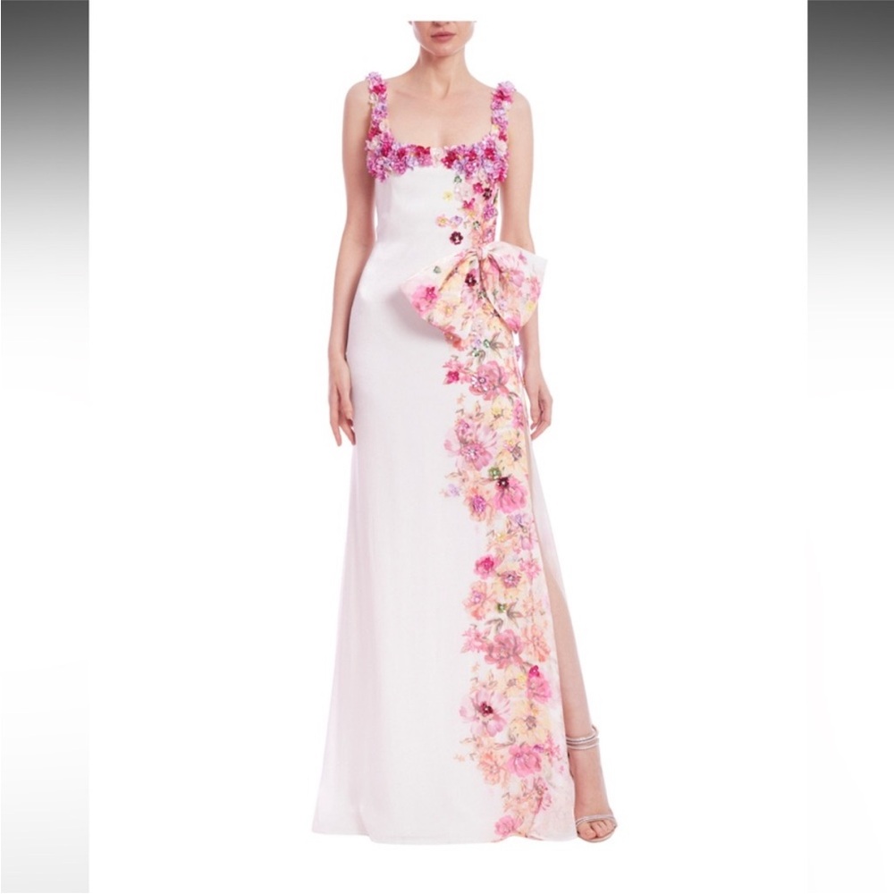 Badgley Mischka Pink Floral Maxi Dress